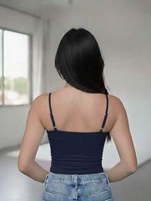 Women's Formal Blouse With Adjustable Straps In Suplex Fabric - 黑色 - 查看 2
