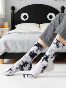 1/5 Pairs Unisex Couples Tie-Dye Tie Dye Graffiti Hip-Hop Artistic Design Combed Cotton Casual Socks, Suitable For Travel, Home, Office, Holiday Gifts, Spring/Summer - Multicolor - View 9