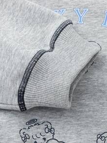 Balabala 女童卡通图案圆领卫衣 - Mikko 卡通人物长袖休闲套头衫 - 灰色調 - 查看 4