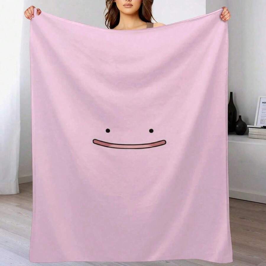 Ditto Face (Ditto-Fy Anything!!) Throw Blanket Sofa Bed Travel Luury St Luury Thicken Blankets - Black - View 1