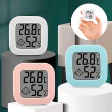 2pcs High Precision Mini Thermometer Hygrometer, Indoor Home Reptile Electronic Temperature Humidity Meter, Car Thermometer, Digital Garden Thermometer Hygrometer With Large LCD Display - White - View 2