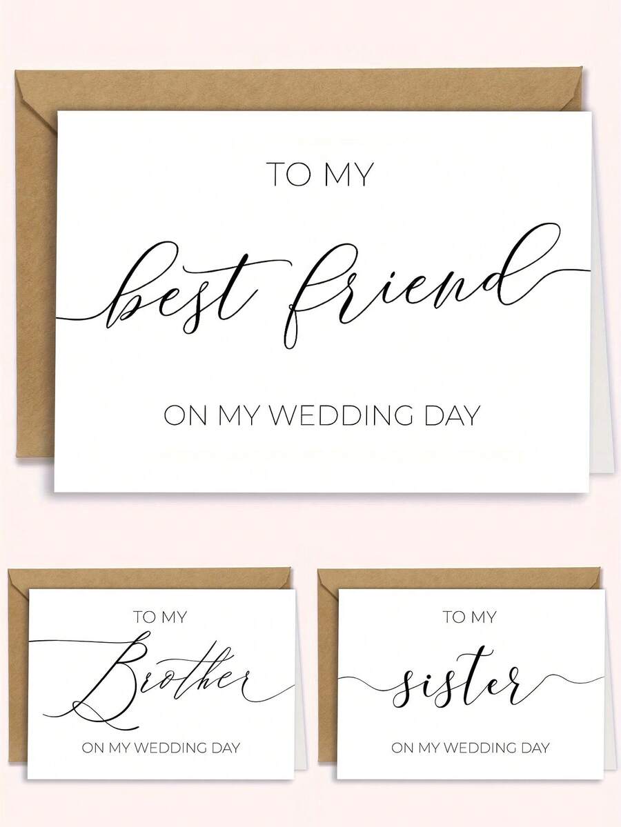 Bộ 3 thiệp, thiệp cưới trang nhã được cá nhân hóa dành tặng bạn thân/anh chị em - Thiệp cảm ơn kỷ niệm chân thành kèm phong bì, được thiết kế tinh tế với lời nhắn tiếng Anh "Gửi đến bố mẹ thân yêu nhân ngày cưới của chúng con" - Thiệp cảm ơn đặc biệt để trân trọng những kỷ niệm. - Bộ B - Xem 1