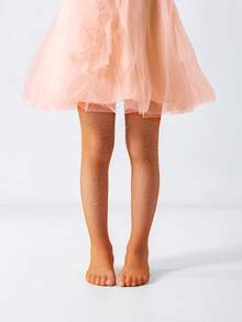 1 szt. Lekkie, oddychające rajstopy dla dziewcząt, luksusowe, błyszczące zdobienie kryształkami, przyjazne dla skóry, miękkie, codzienne rajstopy z siateczki, modne, minimalistyczne, wygodne i uniwersalne, odpowiednie na występy sceniczne/prezent świąteczny/imprezę/suknię księżniczki/codzienny ubiór - Czerwony - Zobacz 8