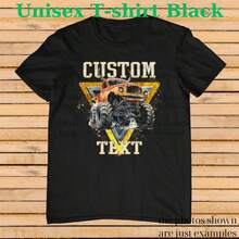 Monster Truck Shirt –  Text Tee, Personalized Monster Jam Birthday Gift For Kids & Adul, Cus - Black - View 1