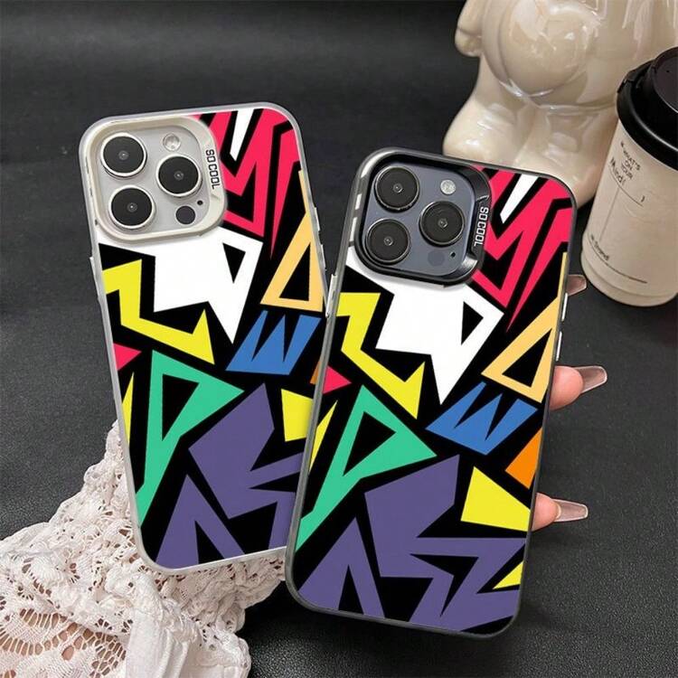 1 pieza funda de teléfono de moda, diseño de expresión de enojo de colores vibrantes, compatible con Apple  11 Pro Max, 12 Pro Max, 13 Pro Max, 14 Pro Max, 15 Pro Max, 16 Plus, 16 Pro Max,  Galaxy S21, S22, S23, S24 Ultra, Redmi Note 13, 14,  Pura 70, OPPO Reno 11, Honor X9,  Pixel 7. Material resistente a golpes, agua y arañazos, ideal para el Día de San Valentín. - Negro - Añade 3