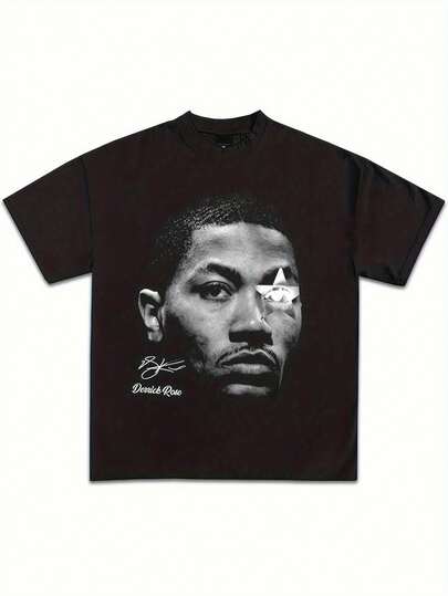 Ball - D Rose All Stars Graphic Tee - Y2K Retro Basketball Rap Design, Unisex Regular Fit Short Sleeve Tee, Basketball T Shirt, Geometric Pattern, Comfortable Fit, Streetwear Fashion, Vintage Style