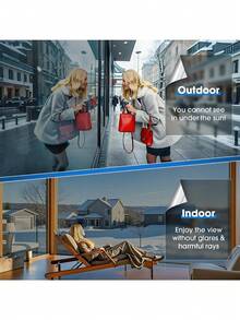 Silver Anti-Glare Sun Heat Control Window Privacy Film See Out Not In, Daytime One Way Privacy Window Film, Removable Window Tint For Home - Double-sided Silver - View 6