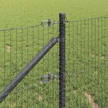 vidaXL 50 X 0,5 M (25 X 25 Mm Netz) Stahl Und PVC Zaunpfosten, Grau - A - View 4