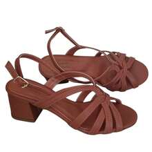 Mid-Heel Sandal, Casual And Elegant, With Buckle. - Lạc đà - Xem 10