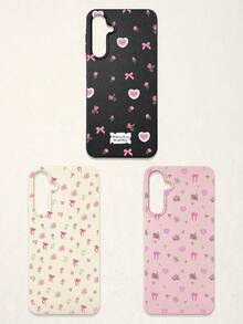 Bow-Knot 3pcs Floral & Bow Print Phone Cases, Sweet Romantic Cute Style, Compatible With IPhone 11, 17 Pro Max, 17 Pro, 15, 13 Pro Max, Galaxy, S24 Ultra, S25 Ultra - Multicolor - View 48