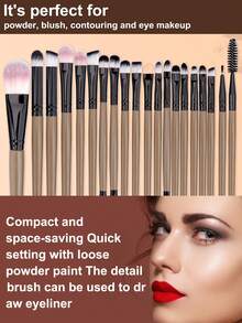 44PCS Makeup Tools Set Including:20PCS Makeup Brush Set+1pc Hairband+2PCS Hand Bowl Strap+1pc Makeup Brush Cleaning Tools+5PCS Triangle Powder Puffs+5PCS Makeup Sponges+5PCS Mini Air Cushion Powder Puffs+5PCS Mini Makeup Sponges,All-In-One & Beginner-Friendly | Travel-Ready & Gift-Ready | Perfect For Newbies/Her - Multicolor - View 2