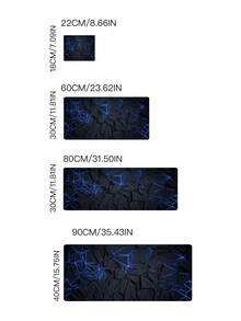 1 件装创意时尚几何图案超大游戏鼠标垫，防水防滑桌面垫，包边缝制，适用于家庭和办公室，抽象艺术 - 黑色和藍色 - 查看 3