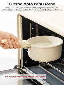 Juego de ollas antiadherentes de 22 piezas, de cerámica antiadherente, de granito. Libre de PFAS, PFOA, plomo y cadmio. Ligero, de calentamiento rápido y uniforme, fácil de limpiar, ultrarresistente, con asas extraíbles de imitación de baquelita. Versátiles ollas de granito aptas para todo tipo de cocinas, incluyendo inducción, gas, eléctricas y vitrocerámica. Diseño apilable o encajable. Se guardan fácilmente en armarios o cajones. Ideales también para camping y viajes en autocaravana - Albaricoque - Ver 9