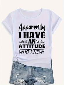 Camiseta de mujer Camiseta blanca Camiseta estampada de una pieza 180 g/m² 100 % algodón Camiseta de algodón con cuello redondo Corte holgado informal Estampada Estilo femenino Artículo más vendido - Blanco - Ver 1