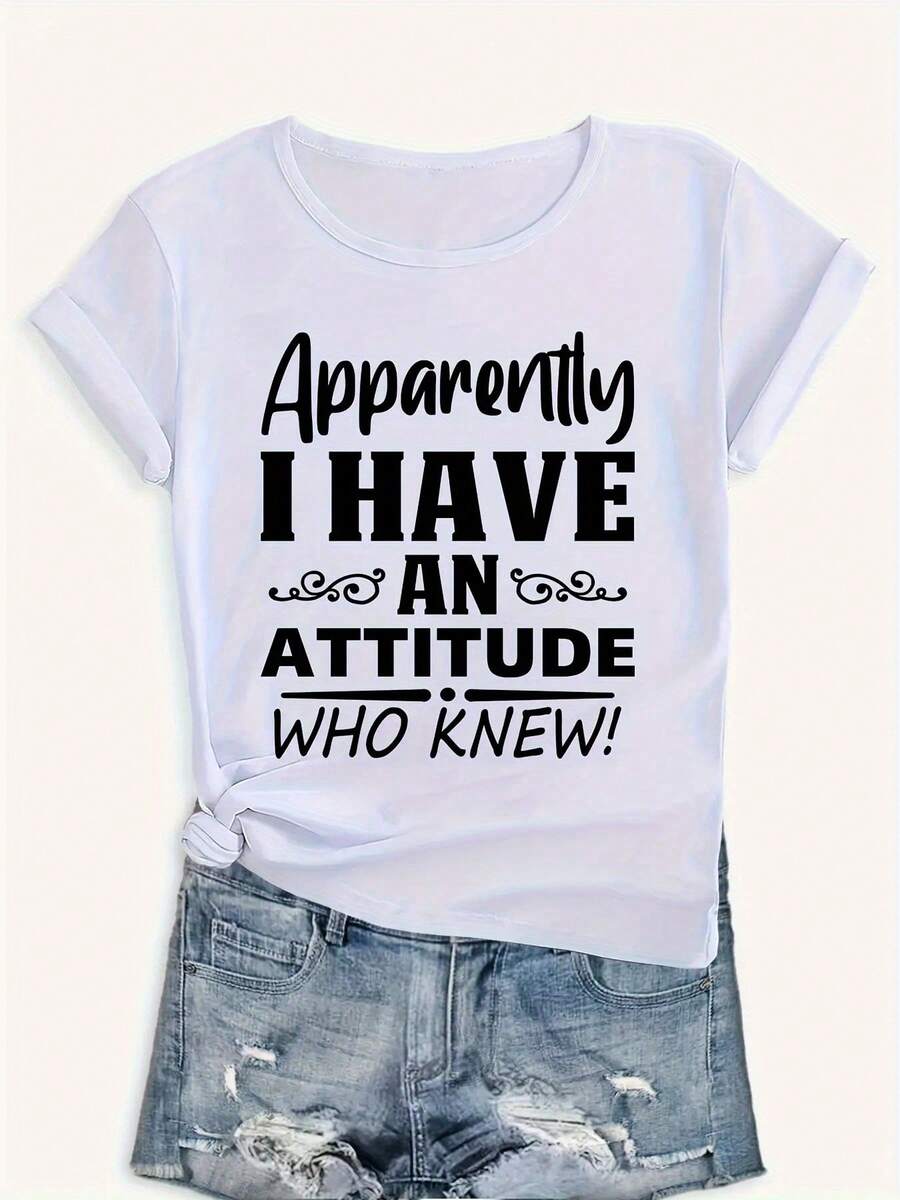 Camiseta de mujer Camiseta blanca Camiseta estampada de una pieza 180 g/m² 100 % algodón Camiseta de algodón con cuello redondo Corte holgado informal Estampada Estilo femenino Artículo más vendido - Blanco - Ver 1