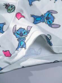 Disney 1 chiếc quần lót nam in hình hoạt hình Stitch, cạp chun co giãn, thích hợp mặc hàng ngày. - trắng - Xem 5