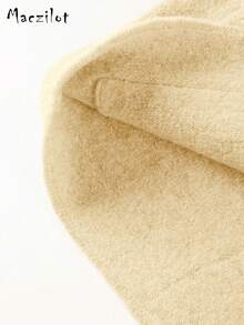 女士休闲开衫，高品质针织面料，秋冬季时尚针织上衣 - 杏色 - 查看 7