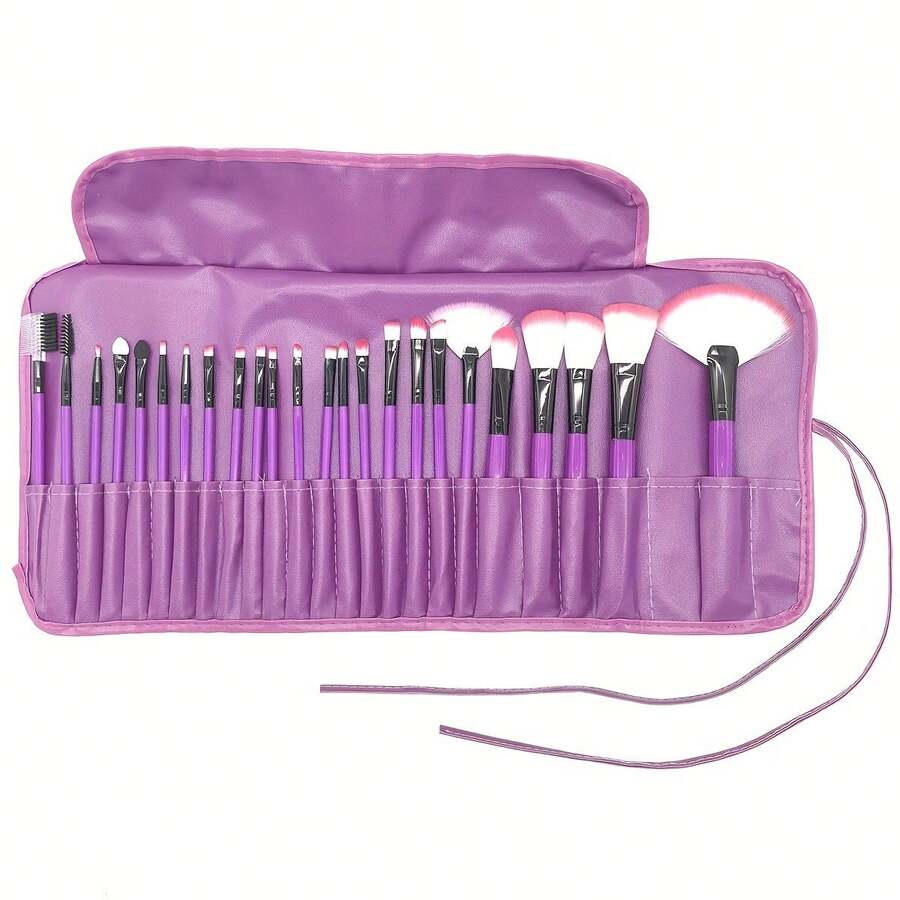 24 Professional Makeup Brushes Set With Storage Bag Soft Synthetic Bristle For Foundation Eyeshadow Blending Makeup Tools For Beginners Christmas Holiday Gift For Family Friends Beauty Makeup Essential | 24-Hour Shipping - Màu tím - Xem 1
