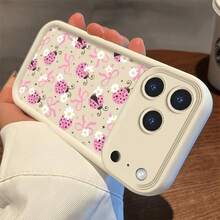 Ladybug Pattern Phone Silicone Case For Iphone 17 16 15 14 13 12 11 Pro Max Plus 16E Creative Design Cover - Ladybug White90YJ - View 3