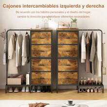 zxxKzings Comoda Caonera con Percero para Recamara Madera 4 Caones Percero para Ropa Ropero para Niños Arma para Dormito con Caones Organizador Mueble para Ropa para Recamara Sala ogarorganizador de juguetes - como en la foto - Ver 4