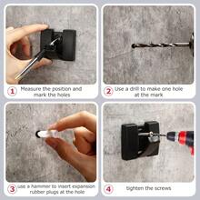 Queekay 4 Pcs Folding Hideaway Coat Hooks Heavy Duty Wall Towel Hooks For Bathrooms Retractable Coat Space Aluminum Wall Hanging Holder For Closet Scarf Hat Robe Key Purse Bag(Black) - 黑色 - 查看 6