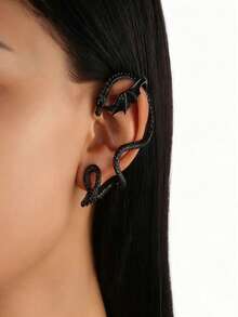 2 Stücke Bohemien Stil Gotisch Vintage Drachen Ohrringe - Einzigartiges Geschenk für Frauen, Elf Kostüm Accessoires und Cosplay Requisiten, perfekt für Partys, Maskeraden und den Alltag, ideales Geburtstagsgeschenk - Verschiedenfarbig - Übersicht 5