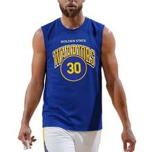 Ultra Game Herr #30 Blå Officiellt Ärmlös Spelarlinne i Mjuk Stickning, Muskeltröja - Avslappnad Passform, Broderad Grafik - Blå - Visa 3