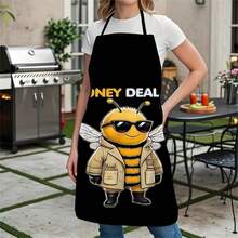 1PC Cartoon Dinosaur Apron Red Green Dinosaur Hugging Design Funny Animal Print Kitchen Apron Cute Cartoon Character Cooking Apron Family Baking Apron Creative Animal Pattern Kitchen Clothing - A - View 11