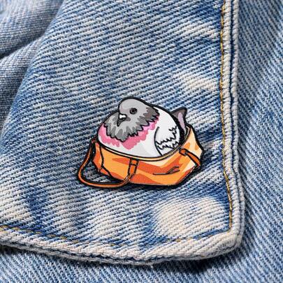 Chonk Pigeon Enamel Brooch Pin Fashion Decorative Brooches Ornaments Lapel Bag Badges Jewelry Gifts