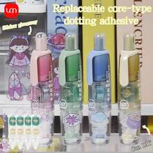 WQN 1个大容量双面点胶笔，5个替换胶芯，2张可爱卡通贴纸，高档学习工具套装——返校必备 - 套裝 - 查看 1