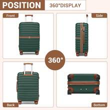 Suitcase 20 24 28 Inch Cabin Carry On Check In ABS PC Hard Shell Spinner Wheels Lock Small Medium Large Travel Luggage Set For Holiday Family - 綠色 - 查看 3