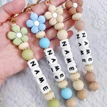 Personalized Handmade Floral Keychain Multi-Color Valentine's Day Gift Travel Essentials Kawaii Holiday Essential - Multicolor - View 3