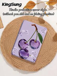 Kingsung Cherry & Flowers Pattern Tablet Protective Case,Compatible With IPad 9.7/10.2/10.5/10.9/12.9/Pro 11, 10th Gen,Compatible With Samsung Galaxy Tab S6 Lite 10.4 Inch,Compatible With Kindle Paperwhite 12th Gen 2024,Kindle (11th Generation) 2022 Release,Kobo Clara Colour,Soft Anti-Fall Protection,Smart Stand/Automatic Wake Up/Sleep - Multicolor - View 10