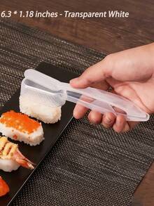 Plastic Handheld Sushi Mold, Home & Commercial Sushi Pressing Mold, Easy Release, Suitable For Beginners' DIY Sushi Tool, Sushi Making Tool, Suitable For Beginners/Kitchen Enthusiasts - White - View 13