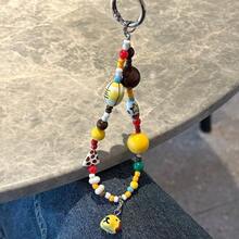 Cute Yellow Rugby Dog Handmade Beaded Phone Charm, Camera Pendant Suitable For Women And Girls, Unique Ins-Style Keychain Accessory - Yellow Rugby Puppy - View 5