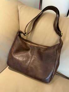 Túi đeo chéo nữ phong cách retro, túi xách thời trang Hàn Quốc mới, túi đeo vai dung tích lớn, vật dụng cần thiết cho mùa tựu trường, quà tặng Ngày Nhà giáo tuyệt vời, họa tiết chữ cái tùy chỉnh, có thể tái sử dụng, túi dành cho giáo viên, quà tặng lý tưởng cho nhà giáo dục, quà tặng cho mẹ hoặc phù dâu, túi truyền cảm hứng, quà tặng giáo viên. - màu nâu - Xem 2