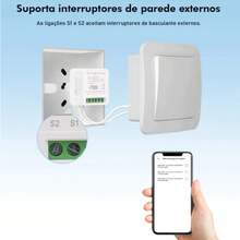 Mini Interruptor Inteligente 16a Wifi Automação Alexa Branco - Branco - Visão 9