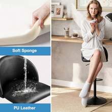 Set Of 2 Counter Height Bar Stool For Dining Kitchen Island Chair With Footrest Black - Blue - View 5