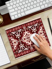 Mouse Pad Quadrado Pequeno, Base de Borracha Boêmia, Adequado para Mouse Sem Fio de Computador de Mesa, Escritório, Computador Portátil, Decoração de Escritório Doméstico - Quadrado - Visão 6