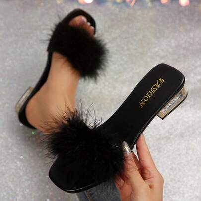 New Fluffy Thick-Soled Sandals, Fashionable And Comfortable, Women's Casual Slippers