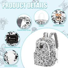 Official Tokidoki Unicorno Backpack With Keychain For Women Men, Cartoon Large Capacity Travel Laptop Book Bag Casual Daypack Shoulder Bag - trắng - Xem 3