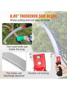 Manual Pole Saw, 4.6-9.8 Ft Extendable Tree Pruner, Sharp Steel Blade For High Branches Trimming, Manual Branch Trimmer With Lightweight Aluminum Alloy Handle, For Pruning Palms And Shrubs - Bạc - Xem 4