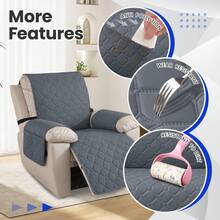 YSTYLE 1-Seater Reclining Relaxing Armchair Cover, 100% Waterproof Armchair Cover, Elasticated Armchair Cover, Reclining Sofa Cover - Dark Grey - View 4