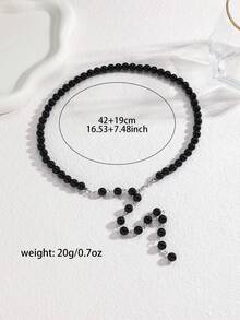 1件时尚个性随机颜色锆石椭圆形金属链Y型项链，适合旅行、约会、派对和其他场合。 - 多色圓形金色 - 查看 7