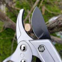 SK5合金钢修枝剪，带滑轮、涂层刀片和符合人体工程学的铝合金手柄，适用于采摘水果、盆景和树木修剪 - 现代风格园艺工具 - 分段式黑紅滑輪剪刀 - 查看 2