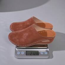 Women's New Round Toe Casual Slip-On Wedge Heel Loafers - Brown - View 7