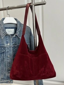 Fashionable Large Capacity Shoulder Tote Bag For Women, Design - Red - View 6