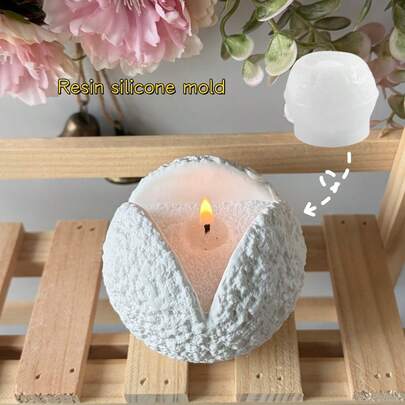 1 khuôn nhựa hình cầu thiên thạch, thích hợp để làm đế nến epoxy, thạch cao, nến, sản phẩm trị liệu bằng hương thơm, bệ trang trí nhà cửa, khuôn silicon.