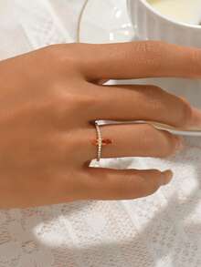 925 Sterling Silver Crown Ring, Versatile Daily Wear For Women, Stackable, Romantic Valentine's Day Gift - Yellow Gold - View 3