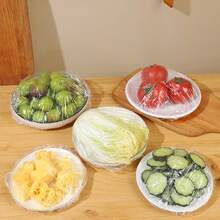 100-Piece Disposable Plastic Food Wrap Covers - Stretchable Cling Film For Bowls, Leftovers, Fruits & Vegetables - Leak-Proof, Odor-Resistant & Durable - Household Kitchen Storage Solutions - White - View 8
